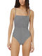 Chicret One-Piece Swimsuit with Open Back Stripes