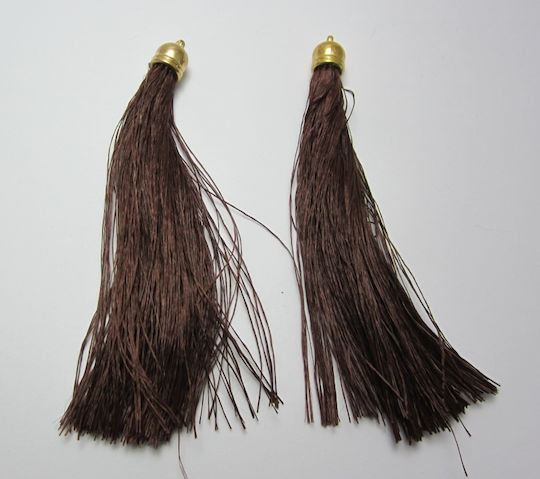 Decorative Tassel for DIY Crafts Brown 8pcs 12x1cm