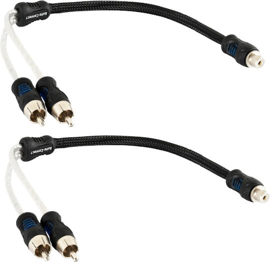 Twisted Rca Cable High Quality 0,3m Y-adaptor 2 Female 1 Male Auto-connect 720rcayl3m Ζευγος