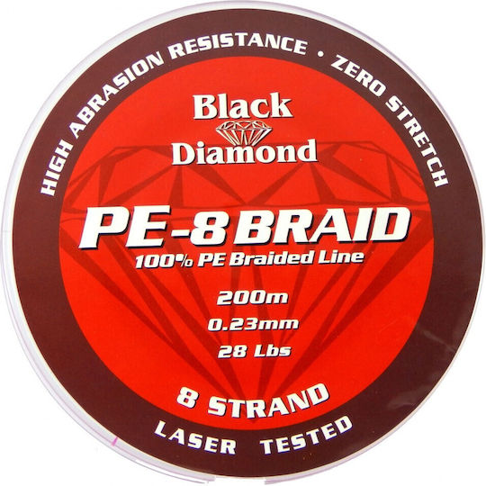 Black Diamond Νήμα Ψαρέματος 100m / 0.23mm / 12.7kg Red 8 Braid