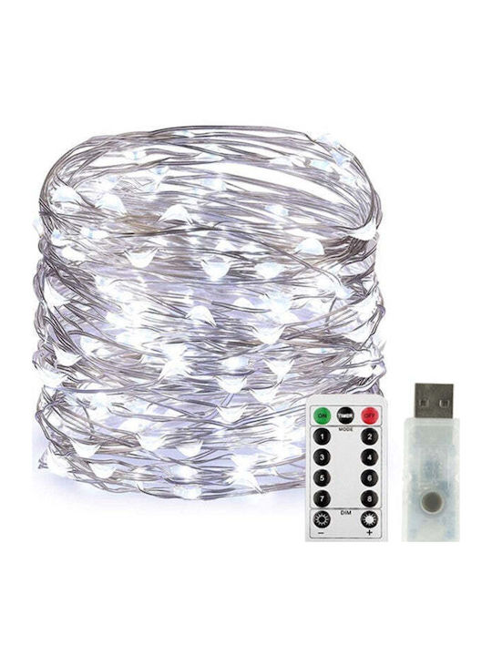 100 Lichterketten LED 10m. Weiße USB in Zeichen...
