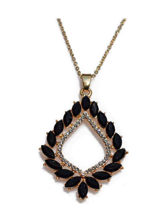 Bizoutaki Gold Plated Steel Necklace Black