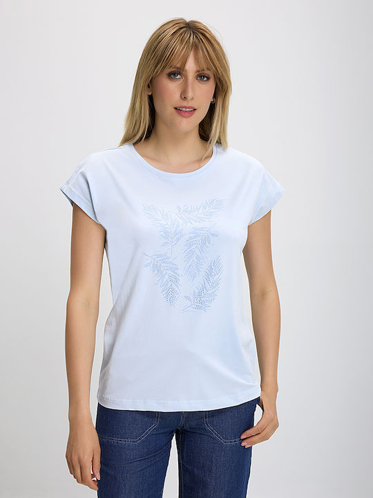 Clarina Γυναικείο T-shirt Γαλάζιο