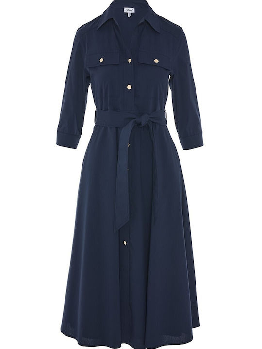 Forel Midi Shirt Dress Dress Blue