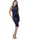 Midi Knitted Dress Navy Blue