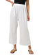 High-Waisted White Zip Culottes 24771