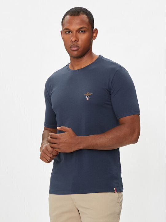 Aeronautica Militare Men's Short Sleeve T-shirt Dark Blue