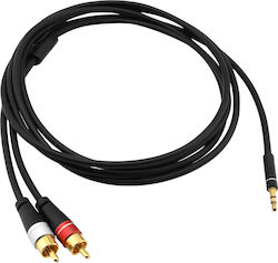 Oehlbach Oehlbach 3.5mm Male Audio Cable - 2x RCA Female Black 2m with Gold Plated Terminals Oehlbach Oehlbach 3.5mm Male Audio Cable - 2x RCA Female Black 2m with Gold Plated Terminals