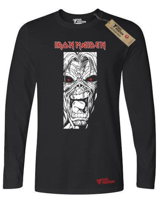 Herren Langarm Slim Takeposition Iron Maiden Schwarzes T-Shirt 333-7552b-02