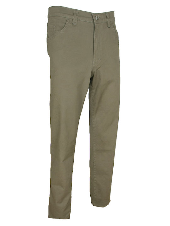 Stefansxxl Men's Trousers Elastic in Loose Fit Khaki