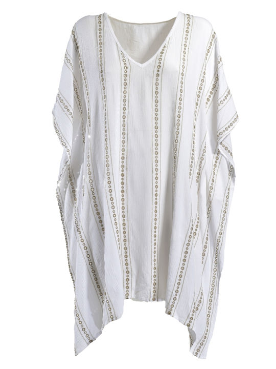 Ble Resort Collection Feminin Caftan de Plajă WHITE