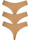 Βαμβακερά Women's Slip 3Pack Beige