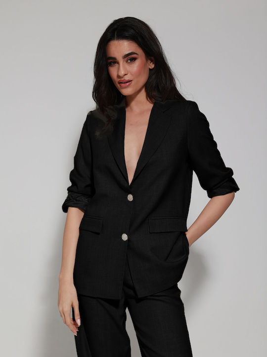 Tresor Blazer pentru femei Sacou Negru