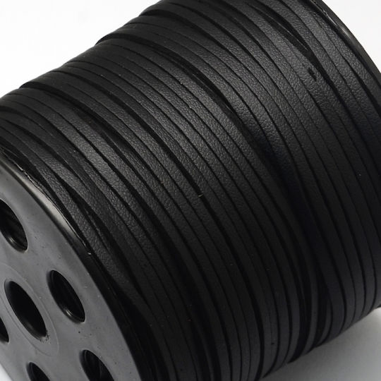 Lace Faux Leather Black 3mm