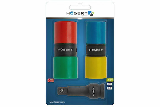 Högert Technik Σετ Προεκτάσεις Καστάνιας με Καρέ 1/2" 4τμχ