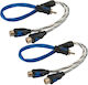 Twisted Rca Cable Y-split 0.3m Ofc 2 Female 1 Male Dual Symmetrical Conductors Auto-connect 720rcayl2f Ζευγος