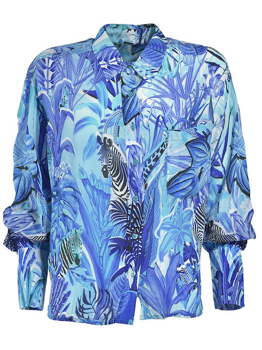 Ble Resort Collection Women's Long Sleeve Shirt Blue/turquoise