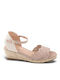 Women's Synthetic Leather Platform Espadrilles Pink