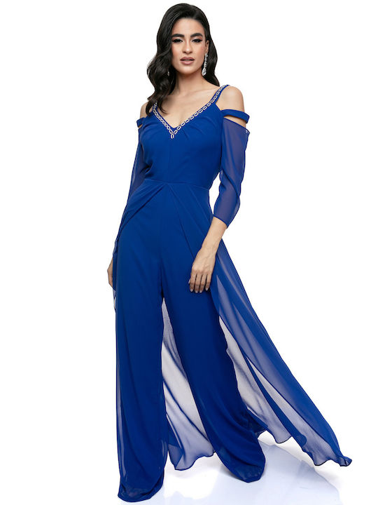 Eleganter blauer Rua Off-Shoulder Jumpsuit