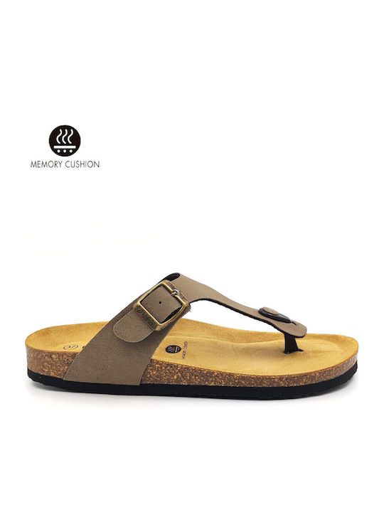 Plakton Leather Women's Flat Sandals Chicago Taupe