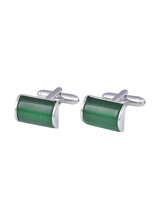 Silver Green Cufflinks