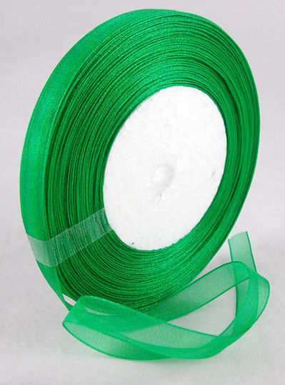 Organza Panglică Monocromie Verde 100metri cu lățime 6mm