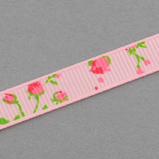 Κορδέλα Floral Ροζ 5m