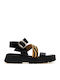 Women's Zebra Leather Flatforms with Diagonal Strap