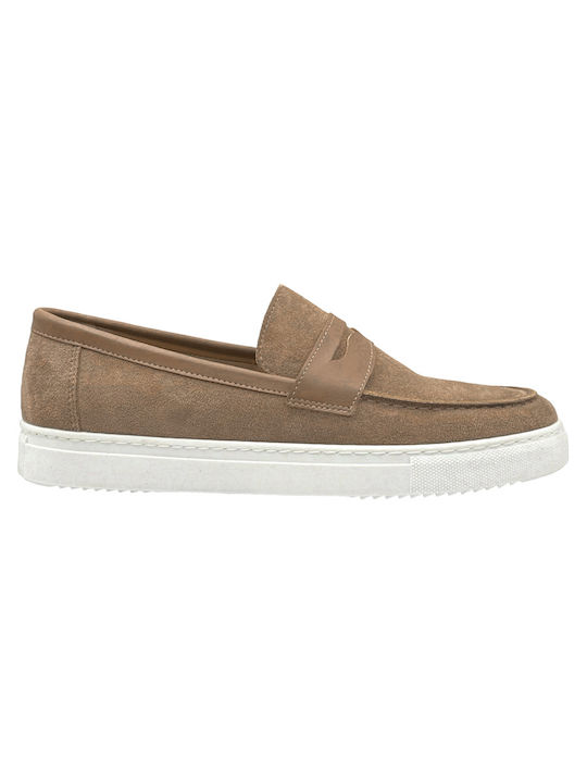 Life Style Butiken Suede Ανδρικά Loafers σε Καφέ Χρώμα