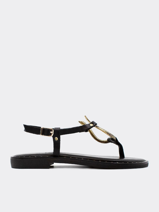 Sandale Casual Damă Din Piele Negru