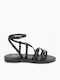 Women's Handmade Leather Sandals Ancient Greek Style Black 151235