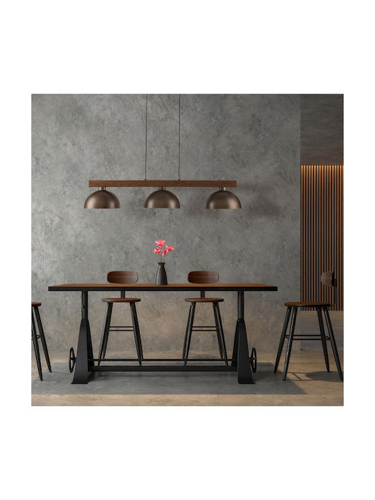 TK Lighting Oslo Κρεμαστό Φωτιστικό Καφέ LED Ράγα