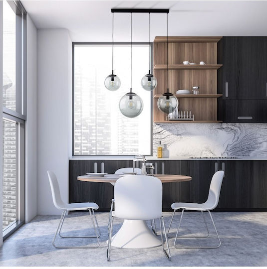 TK Lighting Κρεμαστό Φωτιστικό Μαύρο Ράγα 87εκ.