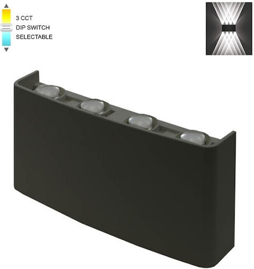 Vito Wall-Mounted Outdoor Light LED IP65 8W with Adjustable White Light 21x10εκ.