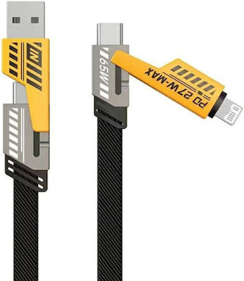Awei USB to Type-C / Lightning Cable Μαύρο (CL-226)