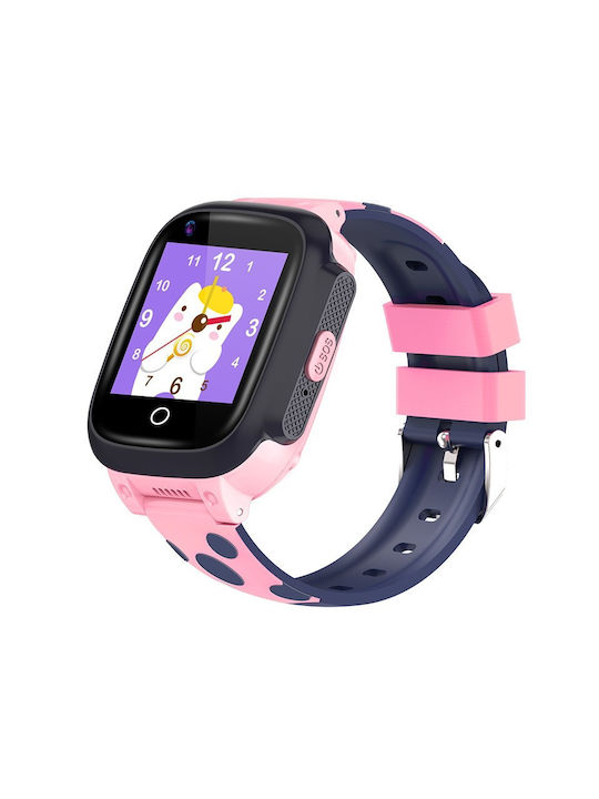 Ceas Smart pentru Copii cu GPS și Brățară de Cauciuc/Plastic Roz