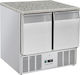 Cool Head Edelstahl Kühltisch Pizza 214Es mit Schublade und Kühlaggregat L90xB70xH87cm