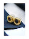 Gold Stud Earrings with Open Knot