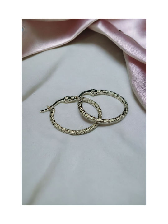 Stainless Steel Silver Thin Hoop Earrings