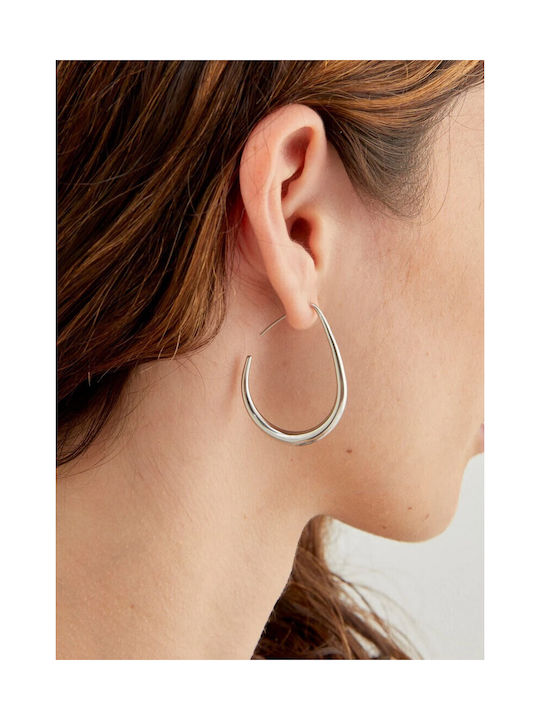 Nali Oval Earrings Silver Nali Silver