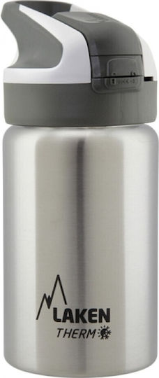 Laken Recyclable Bottle Thermos Stainless Steel BPA Free 350ml Silver Poma Summit with Straw