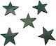 Wooden Craft Decoration Stars Half-Hole Green-Grey 36x38mm 10pcs