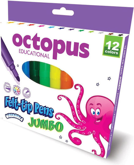 Octopus Univerzal Μαρκαδόροι Ζωγραφικής Χονδροί Σετ 12 χρώματα