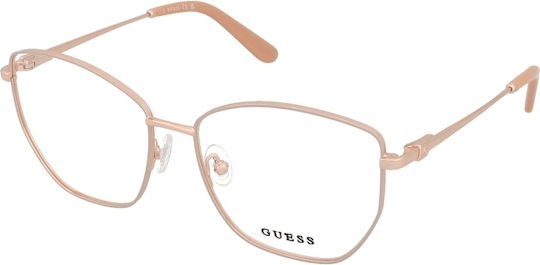 Guess Дамски Метален Рамка за Очила Пеперуда Розово злато GU2825 028