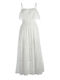 White Sleeveless Long Dress One Size 100% Cotton