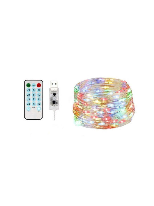100 Lichterketten LED 10m. Mehrfarbige USB in Zeichenfolge 1Stück