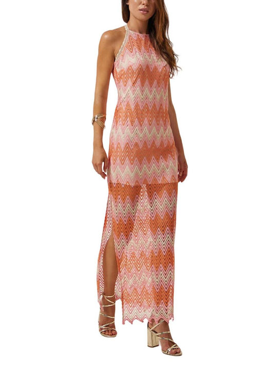 Enzzo Maxi Dress with Slit Pink