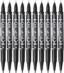 Dauerhafte Marker Schwarz Set 10 Stück