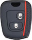 Car Key Cover Case made of with 2 Buttons for Peugeot / Citroen in Black Color
