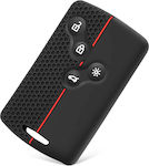 Car Key Cover Case made of with 4 Buttons for Renault in Black Color